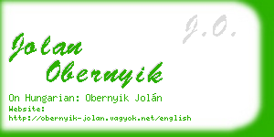 jolan obernyik business card